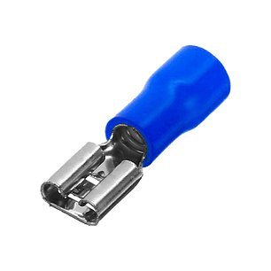 Terminal Hembra Aislado 16-14 AWG 6.3mm Azul 100 Unidades
