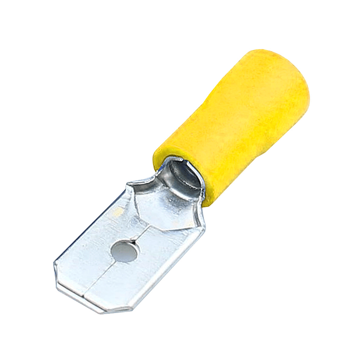 Terminal Macho Aislado 12-10 AWG 6.3mm Amarillo 100 Unidades 1