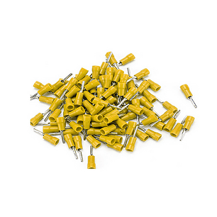 Terminal Pino Aislado 12-10 AWG 9.9mm Amarillo 100 Unidades