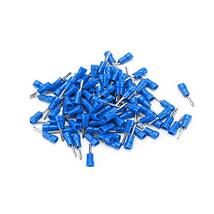 Terminal Pino Aislado 16-14 AWG 9.9mm Azul 100 Unidades