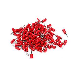 Terminal Pino Aislado 22-16 AWG 9.9mm Rojo 100 Unidades