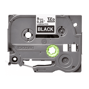 Cinta Etiquetadora Brother TZE-325 9mm Blanco En Fondo Negro