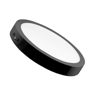 Panel LED Sobrepuesto Redondo 18W 3000K 220mm Negro