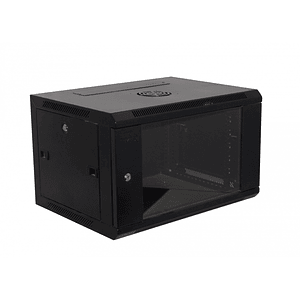 Rack Pared Negro 6U con chapa 45cm Fondo