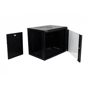 Rack Pared Negro 9U con chapa 45cm Fondo
