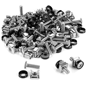 Kit 100 Tornillos y Tuercas Enjauladas para Rack 10p 19p M6
