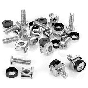 Kit 4 Tornillos/Pernos y Tuercas Enjauladas para Rack 10p 19p M6