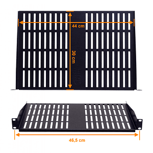 Bandeja Ventilada Negra para Rack 1U 30cm Fondo Linkmade