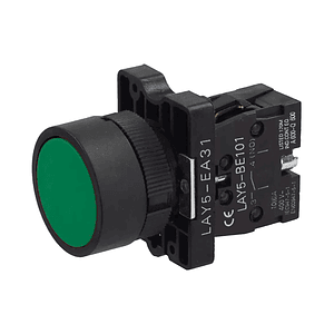 Pulsador Armado 1NA Verde 22mm IP54 10A