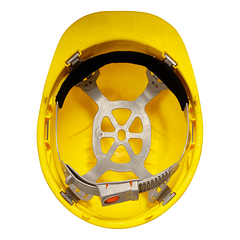 Casco de Seguridad con Ajuste Botón Amarillo 4 Puntas