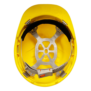 Casco de Seguridad con Ajuste Botón Amarillo 4 Puntas