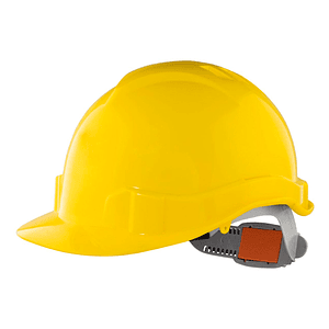 Casco de Seguridad con Ajuste Botón Amarillo 4 Puntas