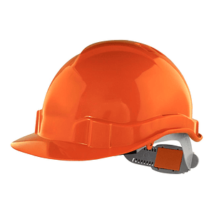 Casco de Seguridad con Ajuste Botón Naranjo 4 Puntas
