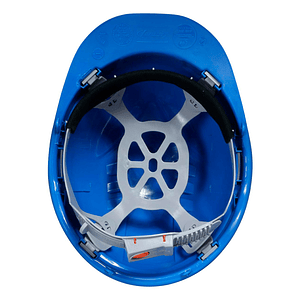 Casco de Seguridad con Ajuste Botón Azul 4 Puntas