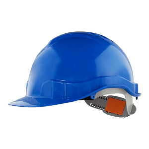 Casco de Seguridad con Ajuste Botón Azul 4 Puntas