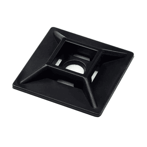 Base Autoadhesiva Negra 20x20mm para Amarra (100 Unidades)