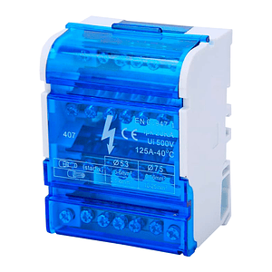 Repartidor Tetrapolar 7 Polos 125A a Riel DIN 