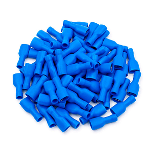Terminal Hembra Aislación Completa 16-14 AWG 6.3mm Azul 100 Unidades