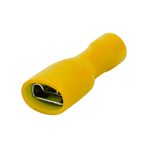 Terminal Hembra Aislación Completa 12-10 AWG 6.3mm Amarillo 100 Unidades
