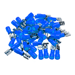 Terminal Hembra Aislado 16-14 AWG 4.8mm Azul 100 Unidades