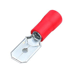 Terminal Macho Aislado 22-16 AWG 4.8mm Rojo 100 Unidades
