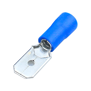 Terminal Macho Aislado 16-14 AWG 4.8mm Azul 100 Unidades