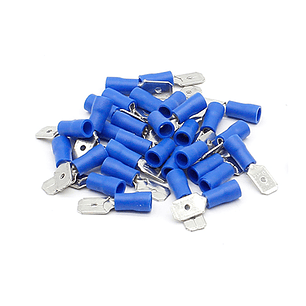 Terminal Macho Aislado 16-14 AWG 4.8mm Azul 100 Unidades