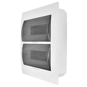 Tablero Embutido 24 Puestos Tapa Transparente