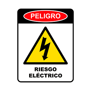 Señalética Peligro Riesgo Eléctrico 15x20cm