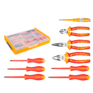 Set Herramientas Industrial VDE 9 Piezas Caja Organizadora