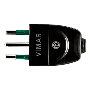 Enchufe Macho Volante 2P+T 16A 250V Negro