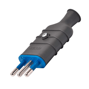 Enchufe Macho Volante 2P+T 16A 250V Gris