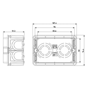 Caja Derivación Embutida Plástica Libre de Halogenos 5/8