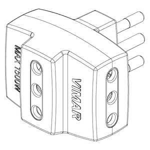 Adaptador Multiple 2P+T 10A 250V 1500W Negro