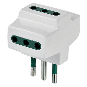 Adaptador Multiple 2P+T 10A 250V 1500W Blanco