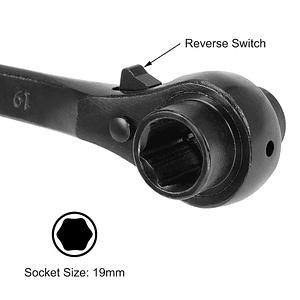 Llave Chicharra Industrial Doble 19mm + 22mm