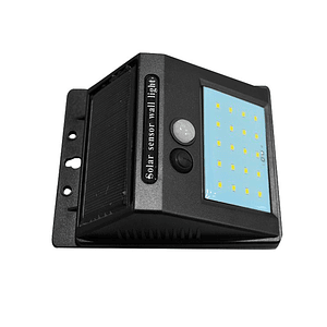 Foco LED Solar 4W para Muro con Sensor Movimiento Negro