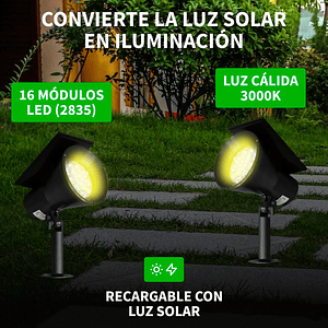 Foco Estaca Solar 2W Impermeable 3000K