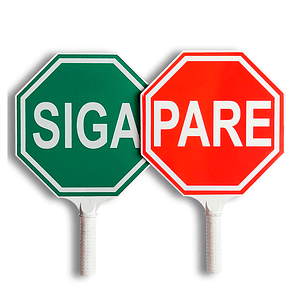 Paleta De Señalizacion Vial Pare y Siga 22cm