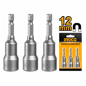 Dado Hexagonal Magnético 3 Piezas 12mm (7/16) 1/4