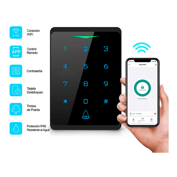 Control Acceso C150 Wifi IP66 con Clave RFID Inteligente 2