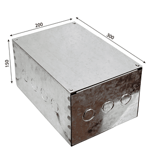 Caja Pre Galvanizada 300x200x150mm con Tapa B-23 