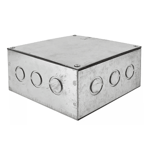 Caja Galvanizada B-22 200x200x100mm Pre Picada con Tapa