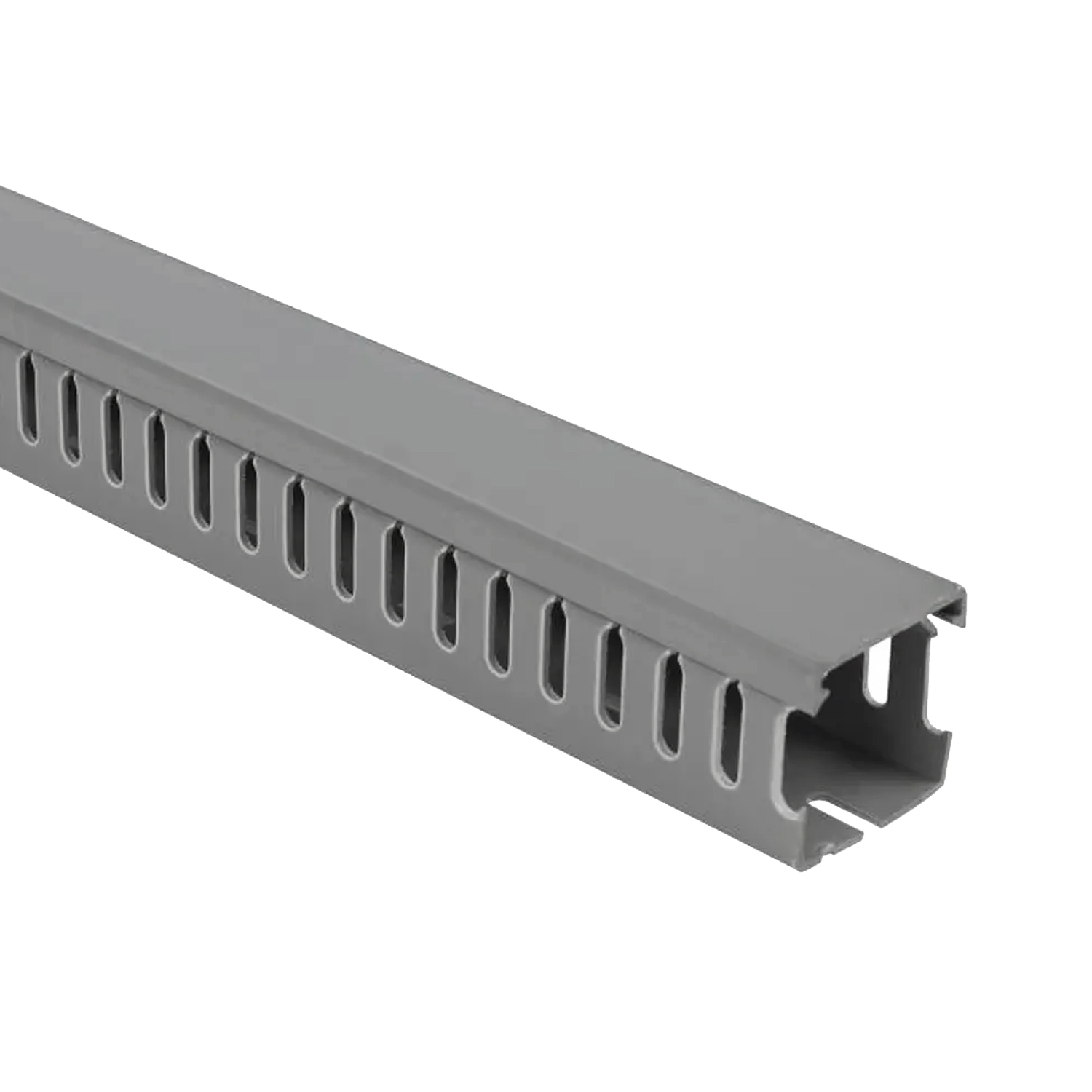 Canaleta Ranurada Gris 25x25mm | Tira 2 Metros