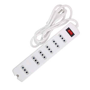 Alargador Multiple 6 Tomas Color Blanco 5 Metros