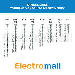Tornillo Volcanita Zincado CRS 10x4" Caja 100 Unidades