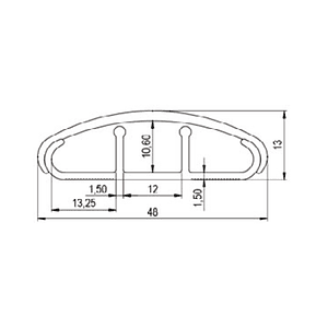 Bandeja de Piso 48x13 Gris 2 Metros Con Tabique Separador