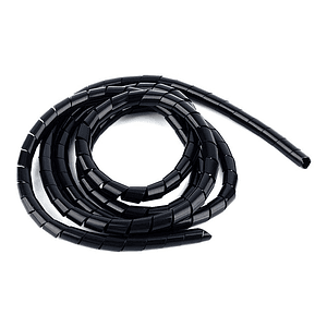 Espiral Plástico Ordena Cable 10mm Negro (10 Metros)