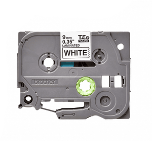 Cinta Etiquetadora Brother TZE-221 9mm Negro en Fondo Blanco