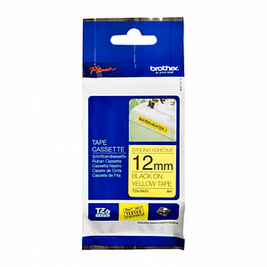 Cinta Etiquetadora Brother TZE-S631 12mm Negro En Amarillo